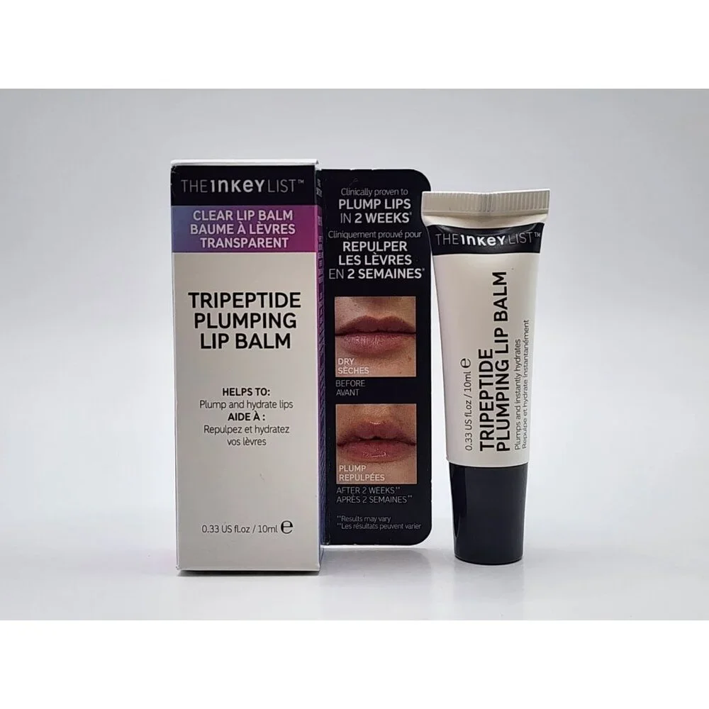 Inkey List Tripeptide Plumping Lip Balm Clear .33 Fl Oz New In Box